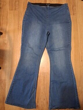 Versona Mid Blue Flare Wide-Leg Jeans